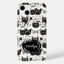 Search for cat face iphone cases Black and white