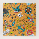 Search for flower skull puzzles Illustration