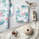 Search for tropical leaves wrapping paper Pink flamingos