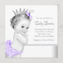 Search for purple and silver baby shower invitations Princess