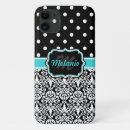 Search for blue damask pattern iphone cases White