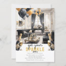 Search for black gold new years eve invitations Champagne