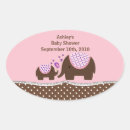 Search for pink and brown baby shower stickers Elephant