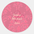 Search for raspberry wedding stickers Damask