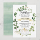 Search for boy pumpkin birthday invitations Is turning one