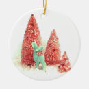 Search for pink deer christmas tree decorations Vintage