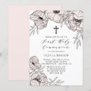 Search for pink first communion invitations Botanical