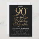 Search for surprise 90th birthday invitations Black