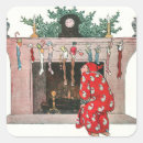 Search for old fashioned santa claus stickers Xmas