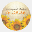 Search for sunflower on burlap wedding stickers Country