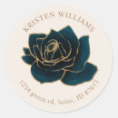 Search for gold return address round stickers Watercolor floral