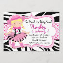 Search for zebra print party invitations Girl