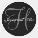 Search for bride and grooms names stickers Initial