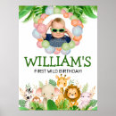 Search for safari animals posters Boy 1st birthday