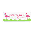 Search for pink flamingo return address labels Flamingos