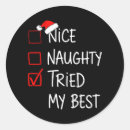 Search for naughty list stickers Santa