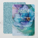 Search for teal blue birthday invitations Purple