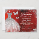 Search for red dress quinceanera invitations 15th birthday