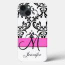 Search for pink damask iphone cases White