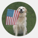 Search for patriotic dog stickers Golden retriever