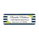 Search for navy blue and white stripe return address labels For her
