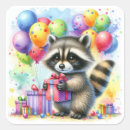 Search for cartoon raccoons stickers Birthday