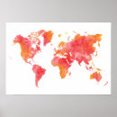 Search for watercolor world map posters Earth