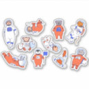 Search for cosmonauts stickers Cute