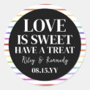 Search for striped wedding stickers Black