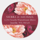 Search for floral round return address labels Peony