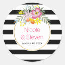 Search for black white pink wedding stickers Floral