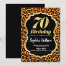 Search for leopard 70th birthday invitations Gold