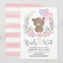 Search for purple teddy bear baby shower invitations Bearly wait