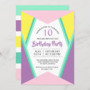 Search for girls 10th birthday invitations Colourful