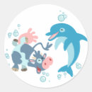 Search for dolphin cartoon stickers Sea