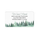 Search for winter trees return address labels Watercolor