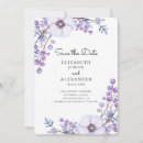 Search for purple flower wedding invitations Violet