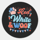 Search for red dog paw stickers Red white and blue