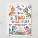 Search for three rex girl birthday invitations Girl dinosaur party