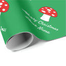 Search for mushroom christmas wrapping paper Red