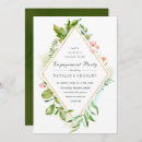 Search for foliage engagement party invitations Green