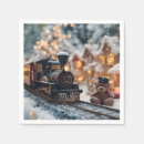 Search for christmas train napkins Locomotive