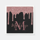 Search for black and rose gold napkins Birthday