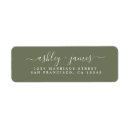 Search for dark green return address labels Modern typography