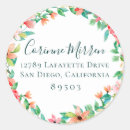 Search for floral round return address labels Summer