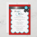 Search for teal and red wedding invitations White