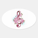 Search for music oval stickers Treble clef