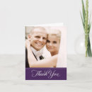 Search for purple wedding thank you cards Bride and groom