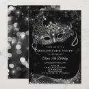 Search for silver masquerade invitations Black