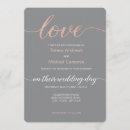 Search for rose gold and grey wedding invitations Typography